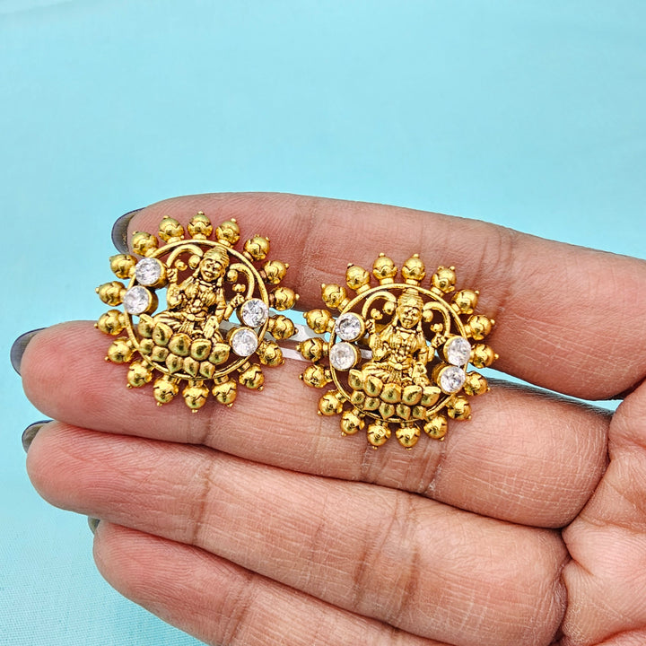 Silver CZ Nakshi Studs