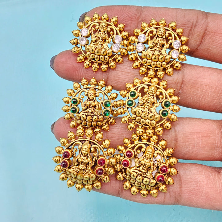 Silver CZ Nakshi Studs