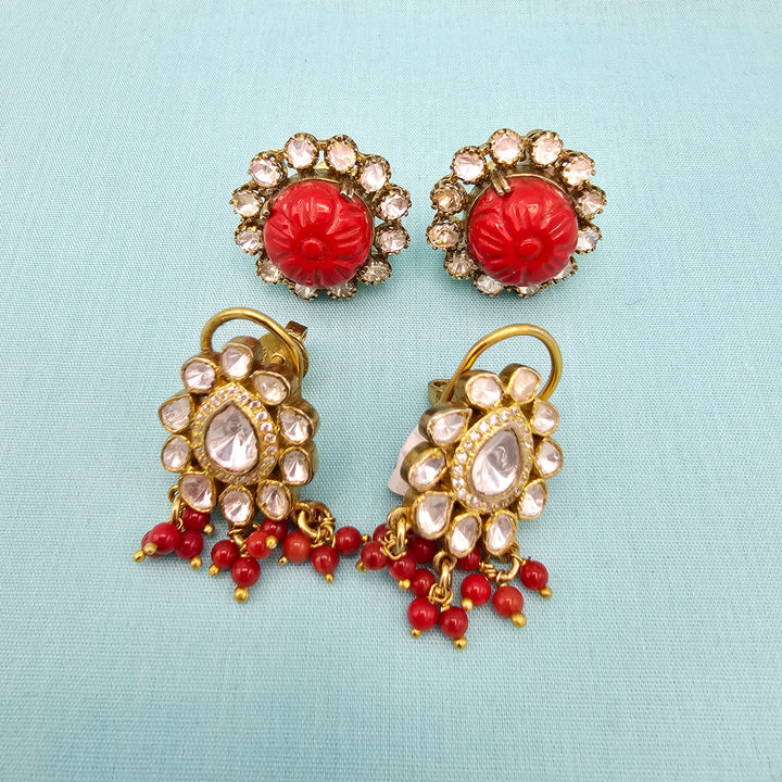 Victorian Coral Studs
