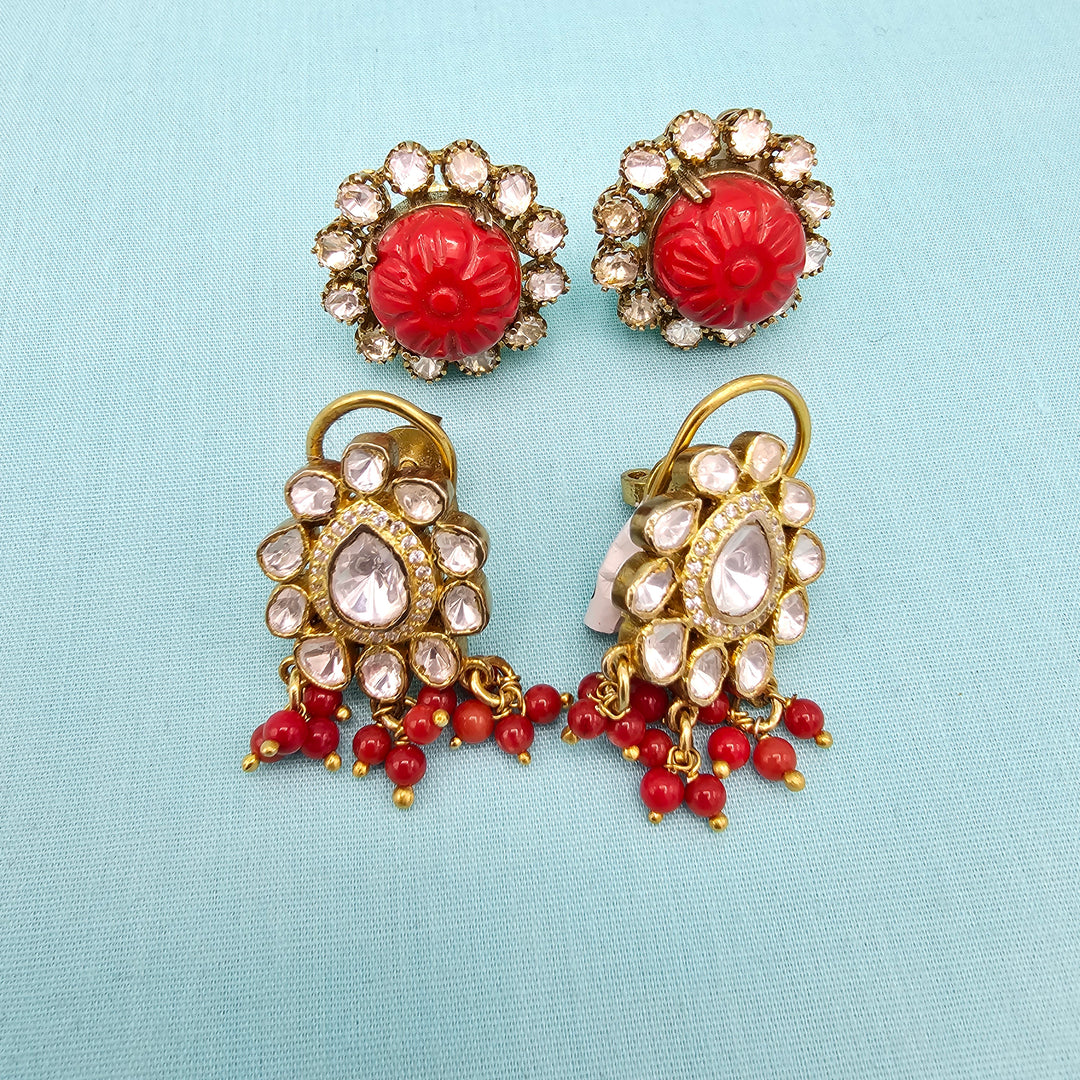 Victorian Coral Studs