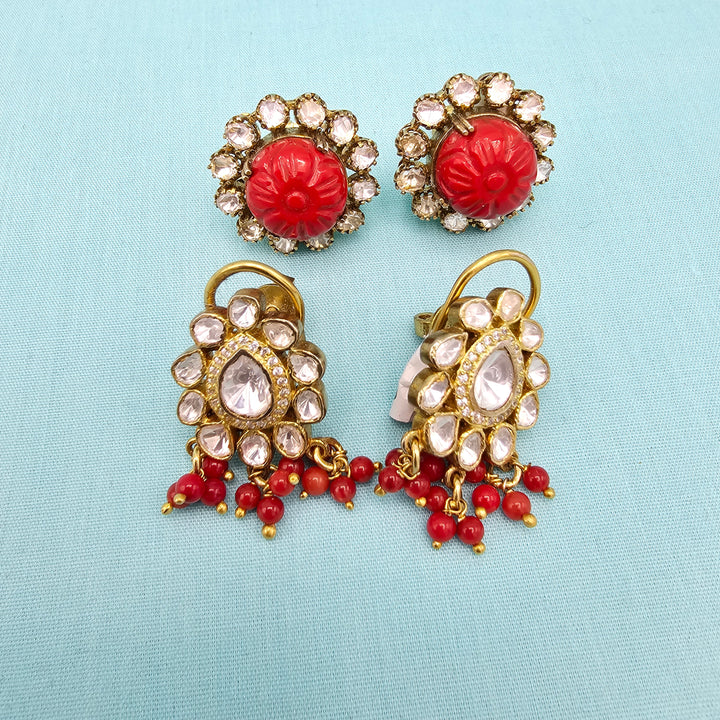 Victorian Coral Studs