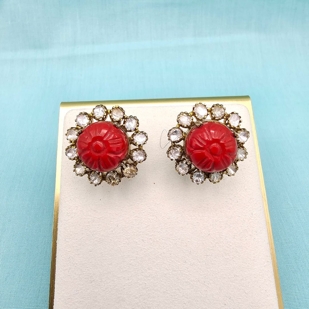 Victorian Coral Studs