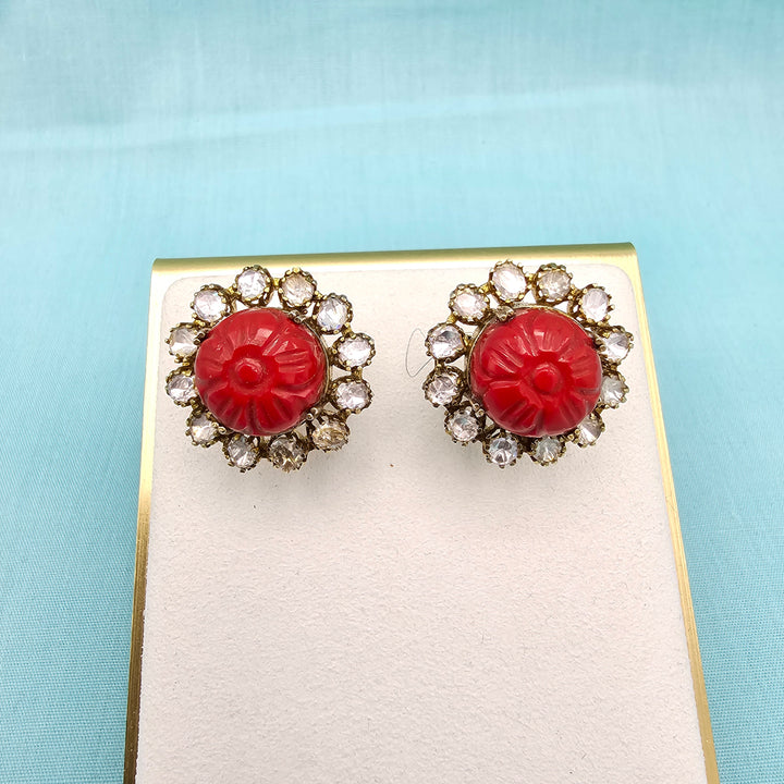 Victorian Coral Studs