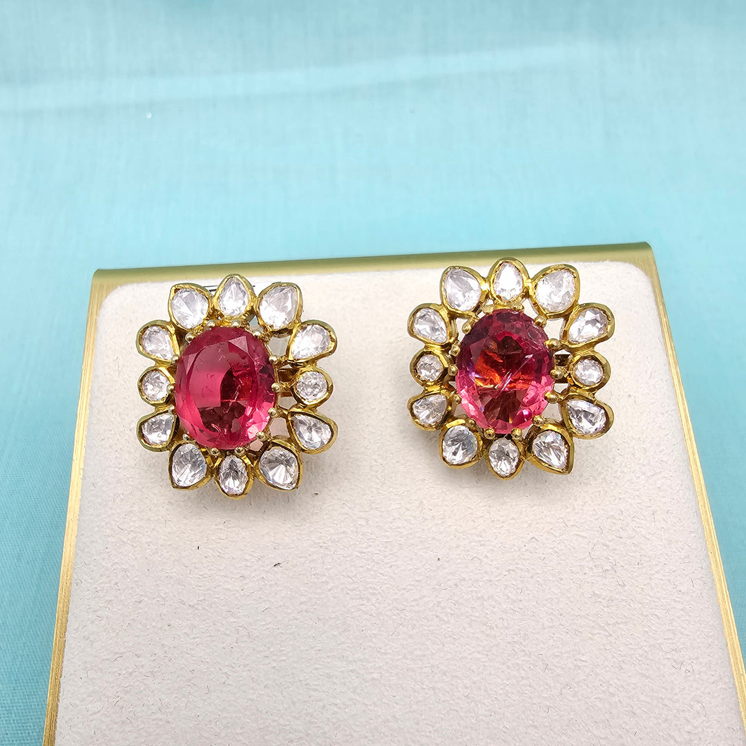 Pink Sapphire Studs