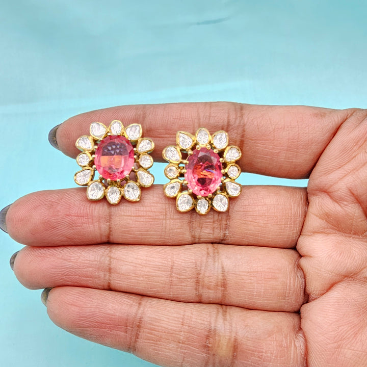 Pink Sapphire Studs