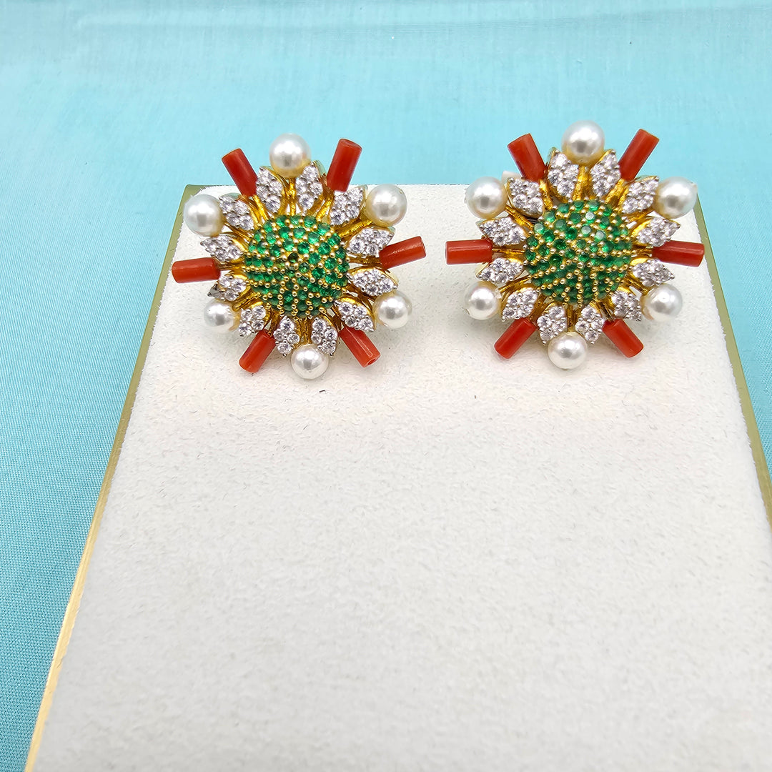 Designer Coral Studs