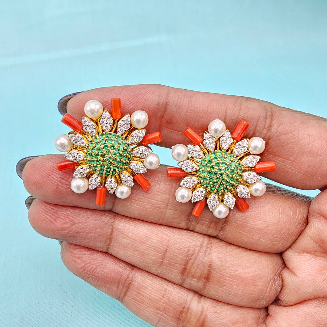 Designer Coral Studs