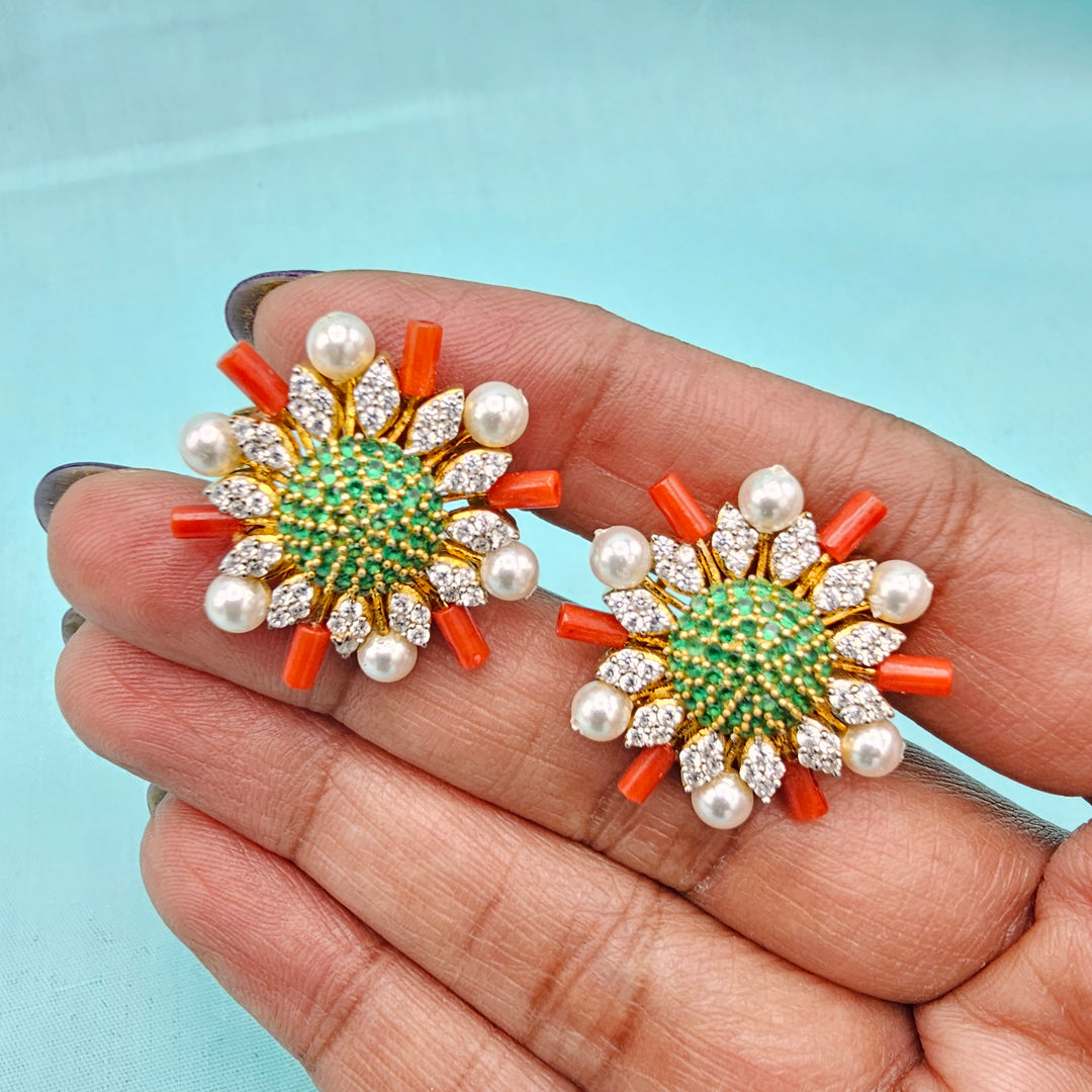 Designer Coral Studs
