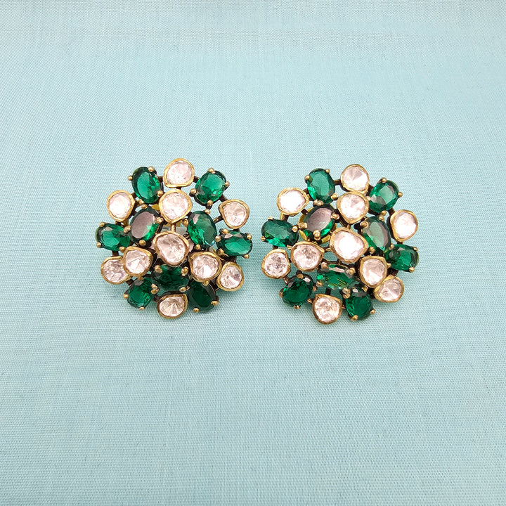 Emerald Moissanite Studs