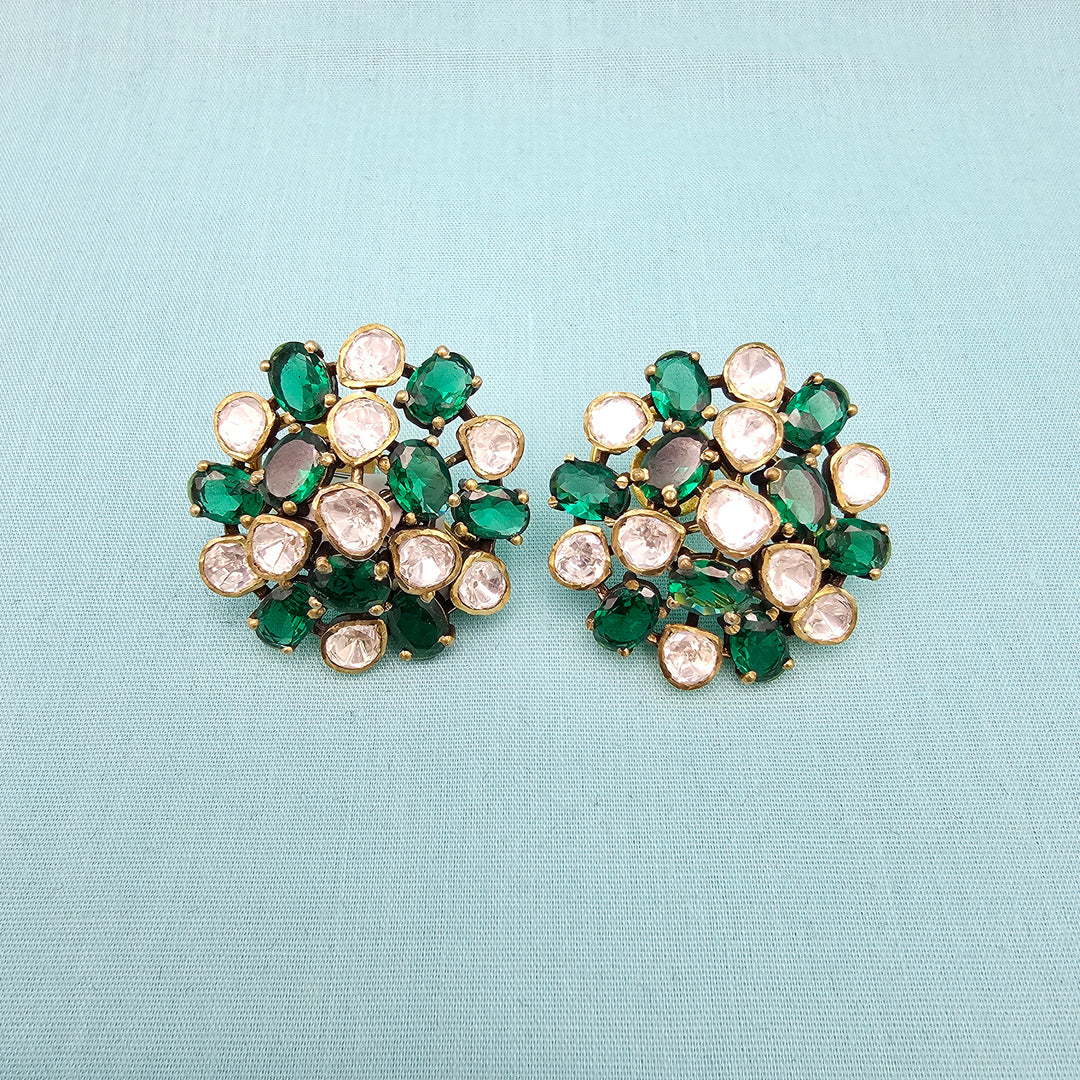 Emerald Moissanite Studs