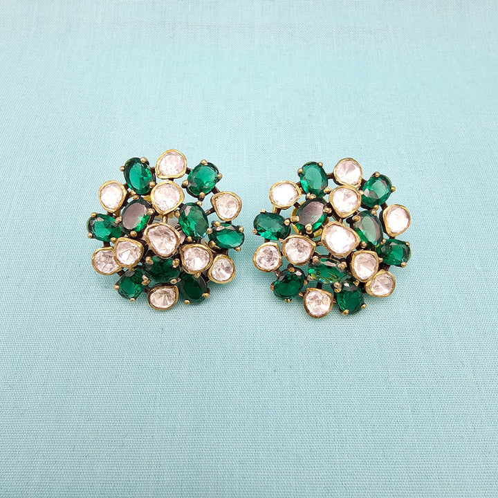 Emerald Moissanite Studs