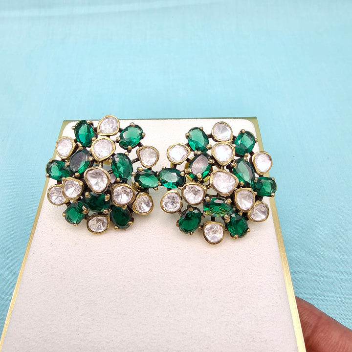 Emerald Moissanite Studs