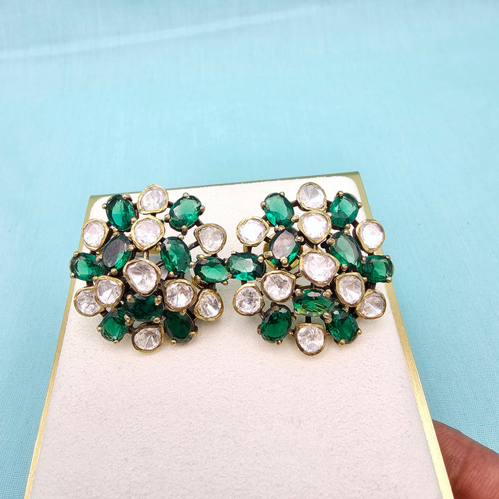Emerald Moissanite Studs