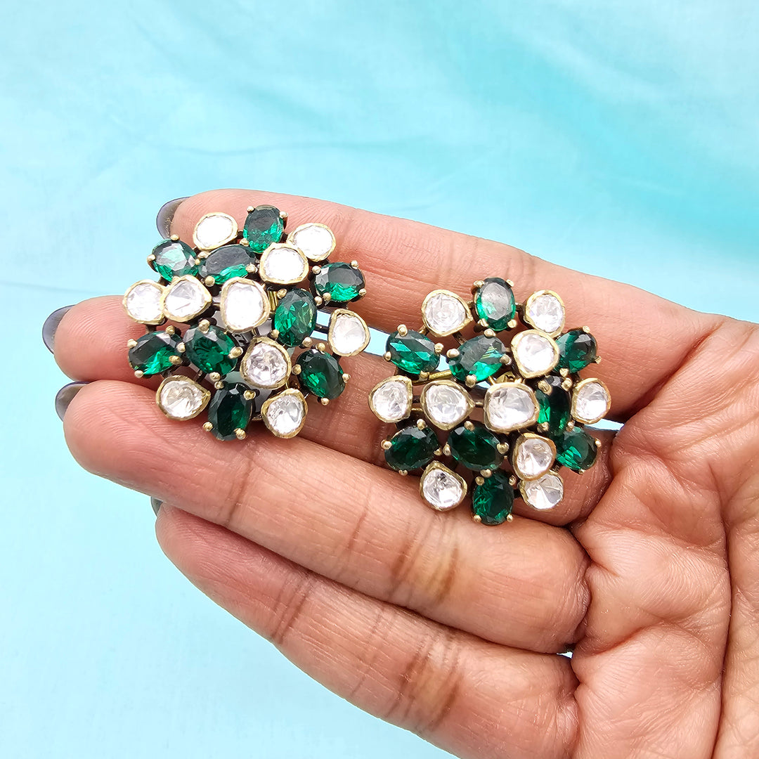 Emerald Moissanite Studs