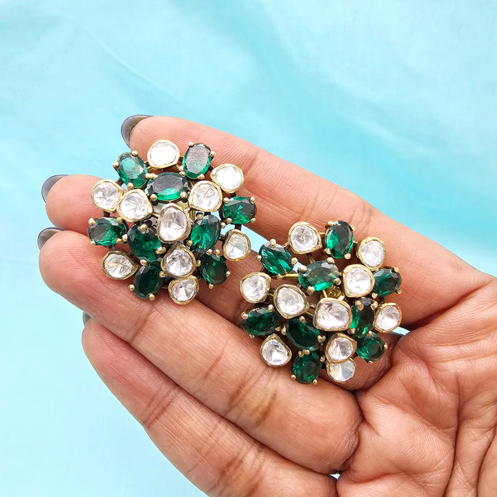 Emerald Moissanite Studs
