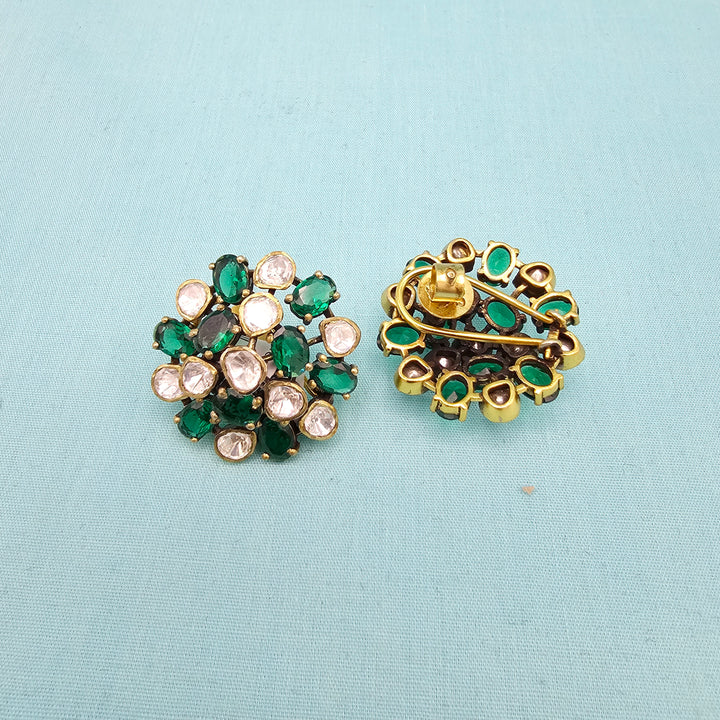 Emerald Moissanite Studs