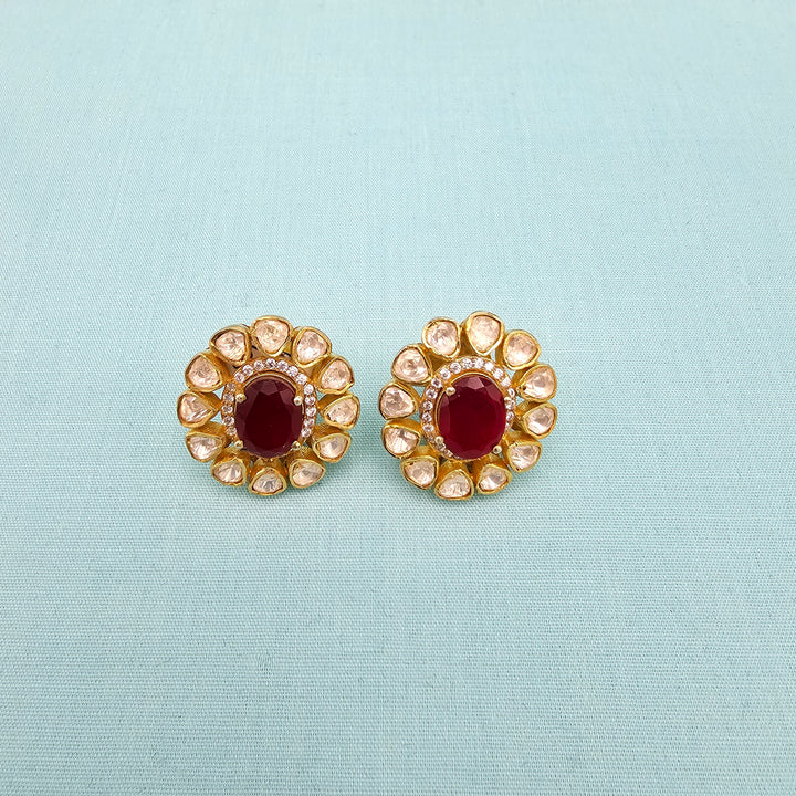 Ruby Moissanite Studs