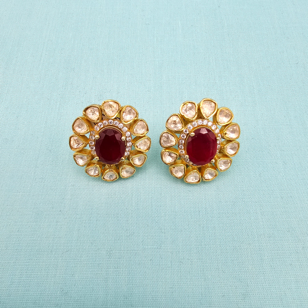 Ruby Moissanite Studs