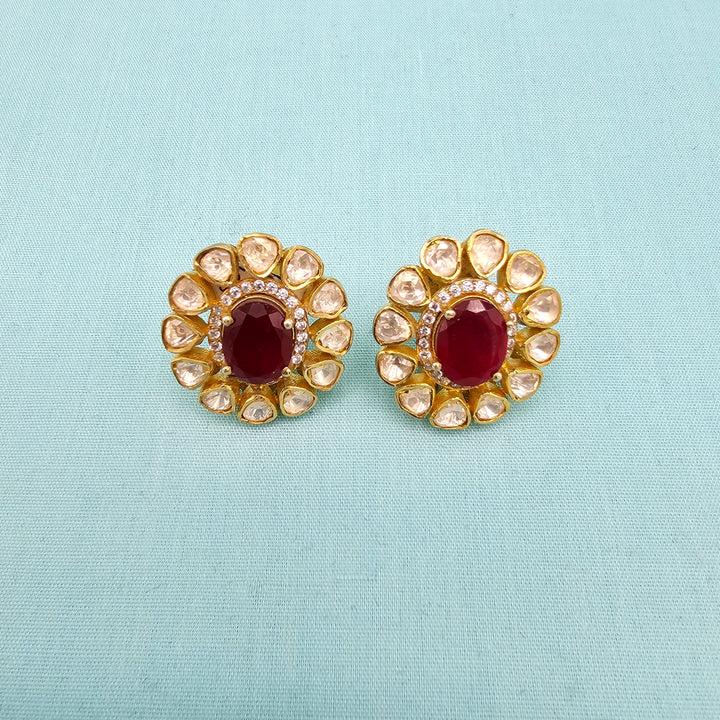 Ruby Moissanite Studs