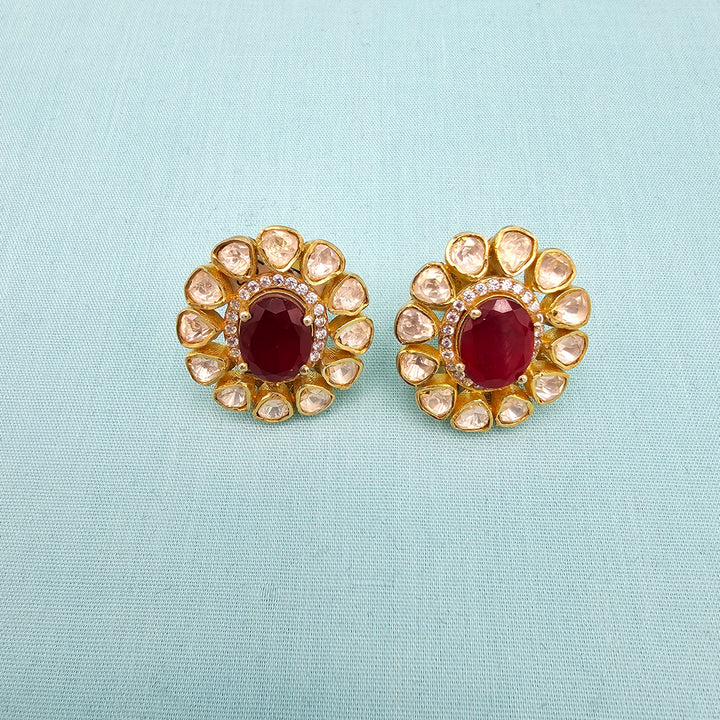 Ruby Moissanite Studs