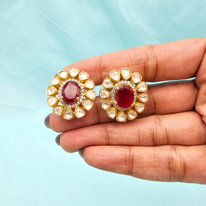 Ruby Moissanite Studs