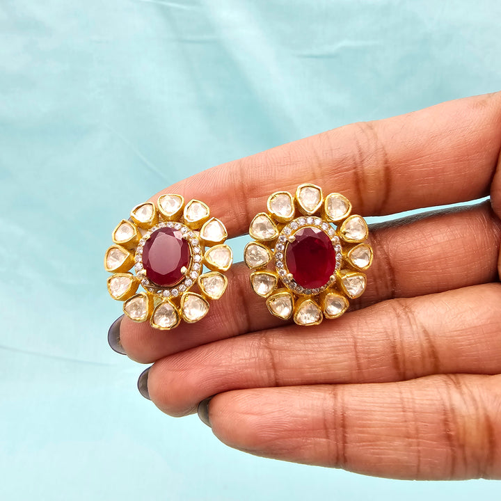 Ruby Moissanite Studs