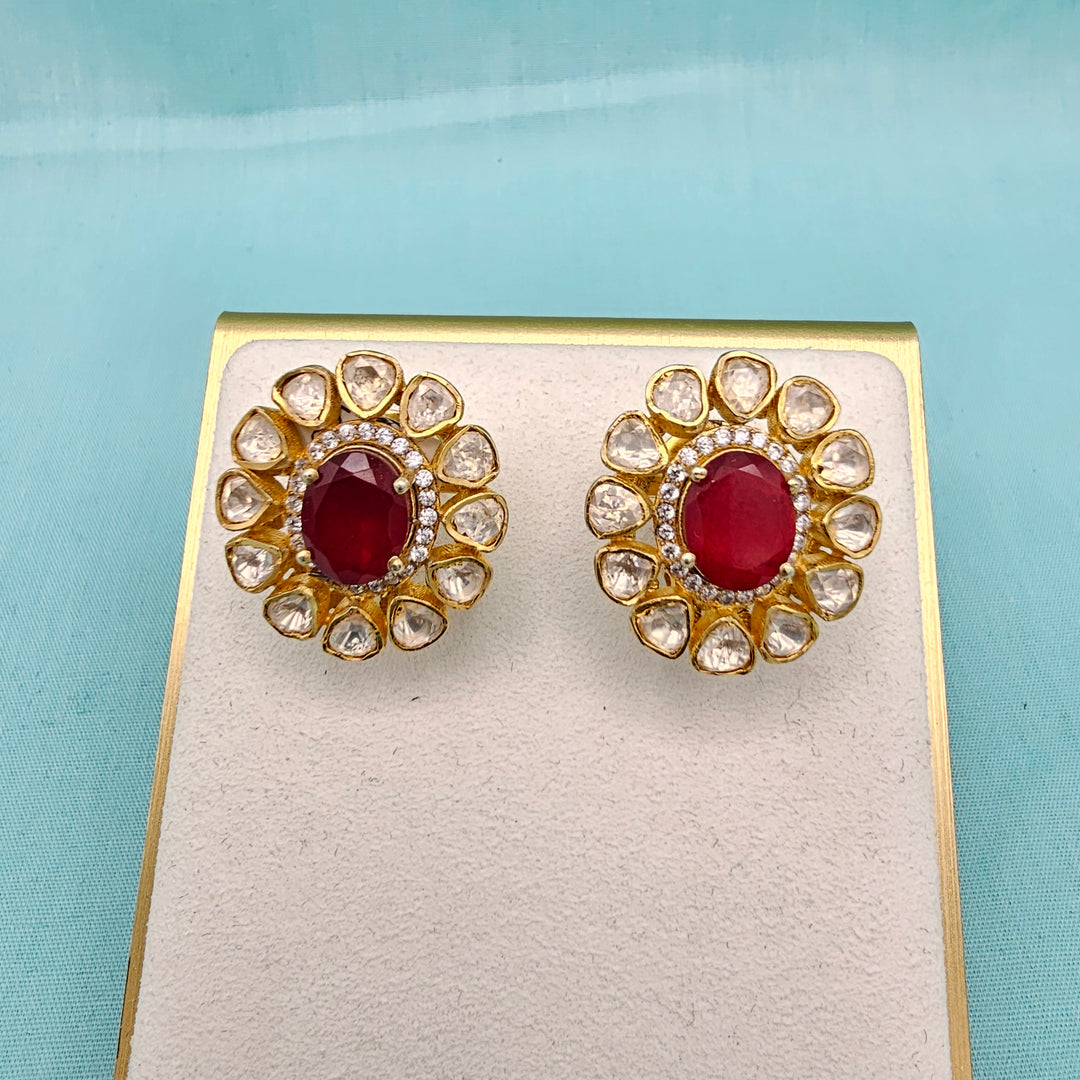 Ruby Moissanite Studs