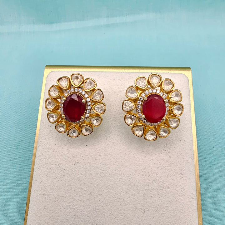Ruby Moissanite Studs