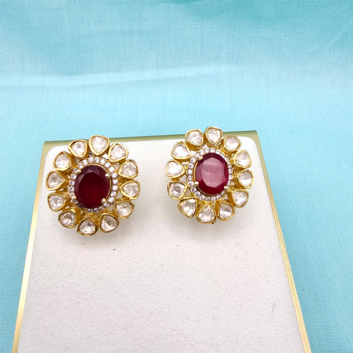 Ruby Moissanite Studs