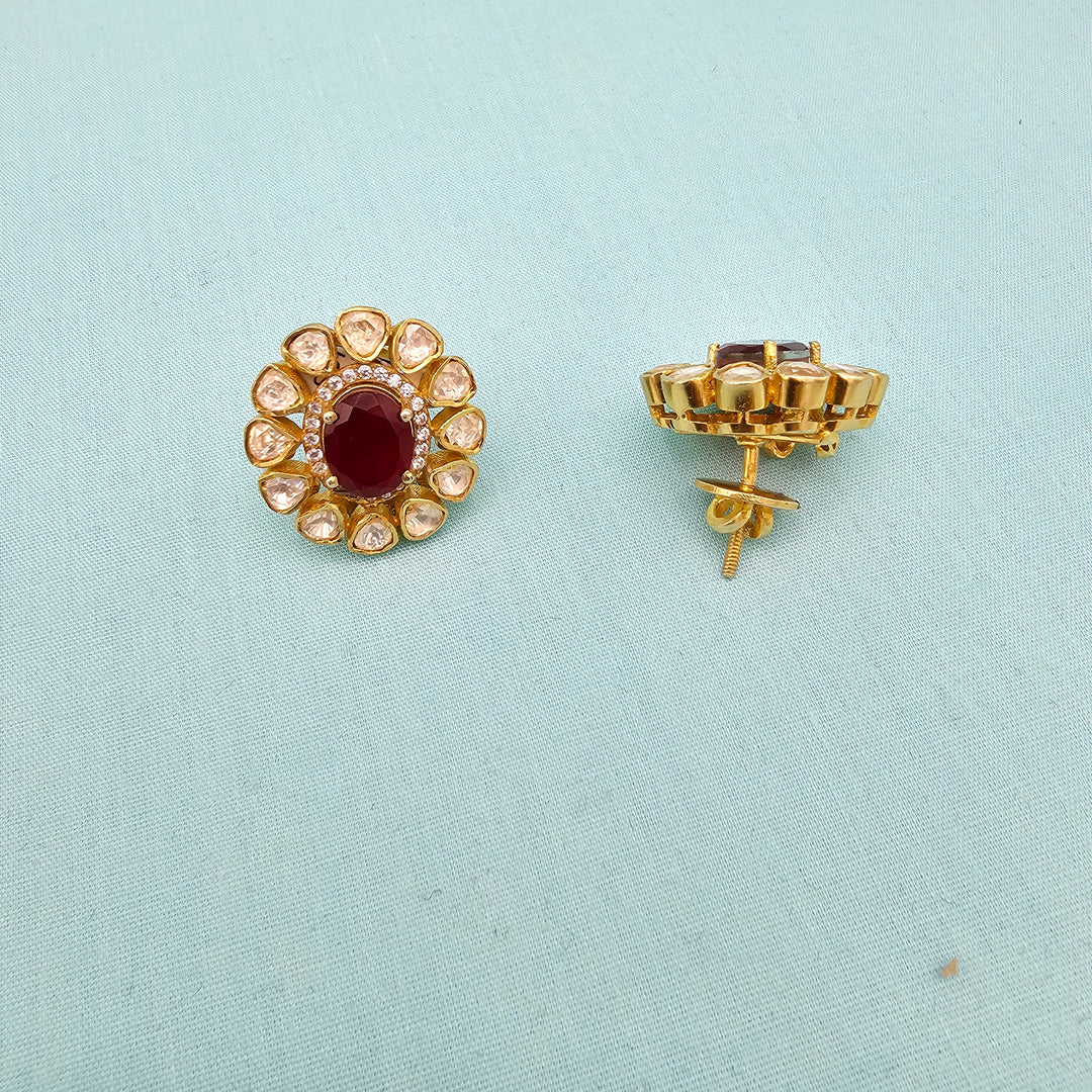 Ruby Moissanite Studs