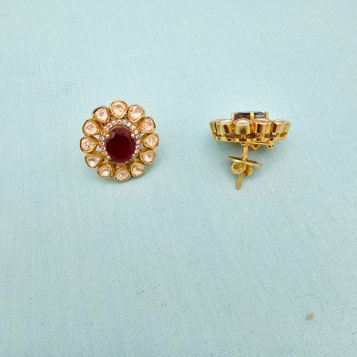 Ruby Moissanite Studs