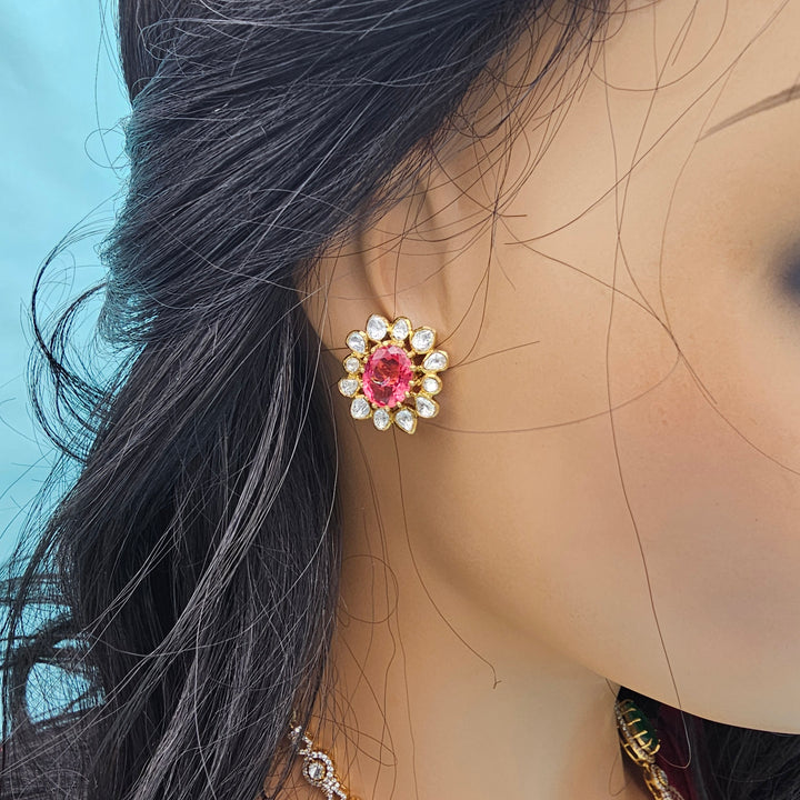 Pink Sapphire Studs