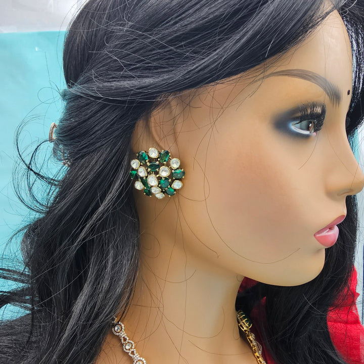 Emerald Moissanite Studs