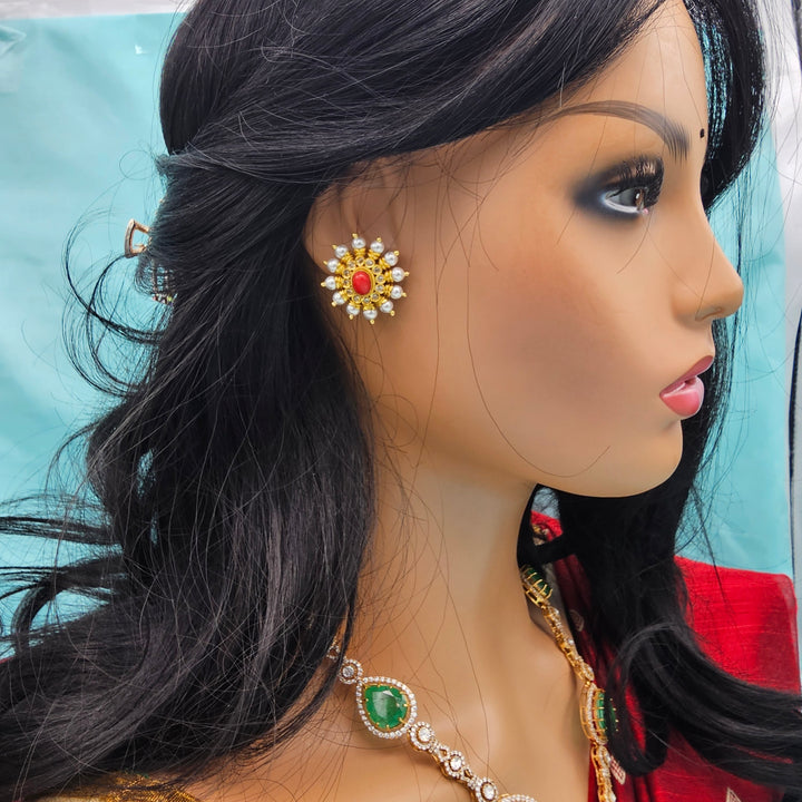 Silver Coral Studs