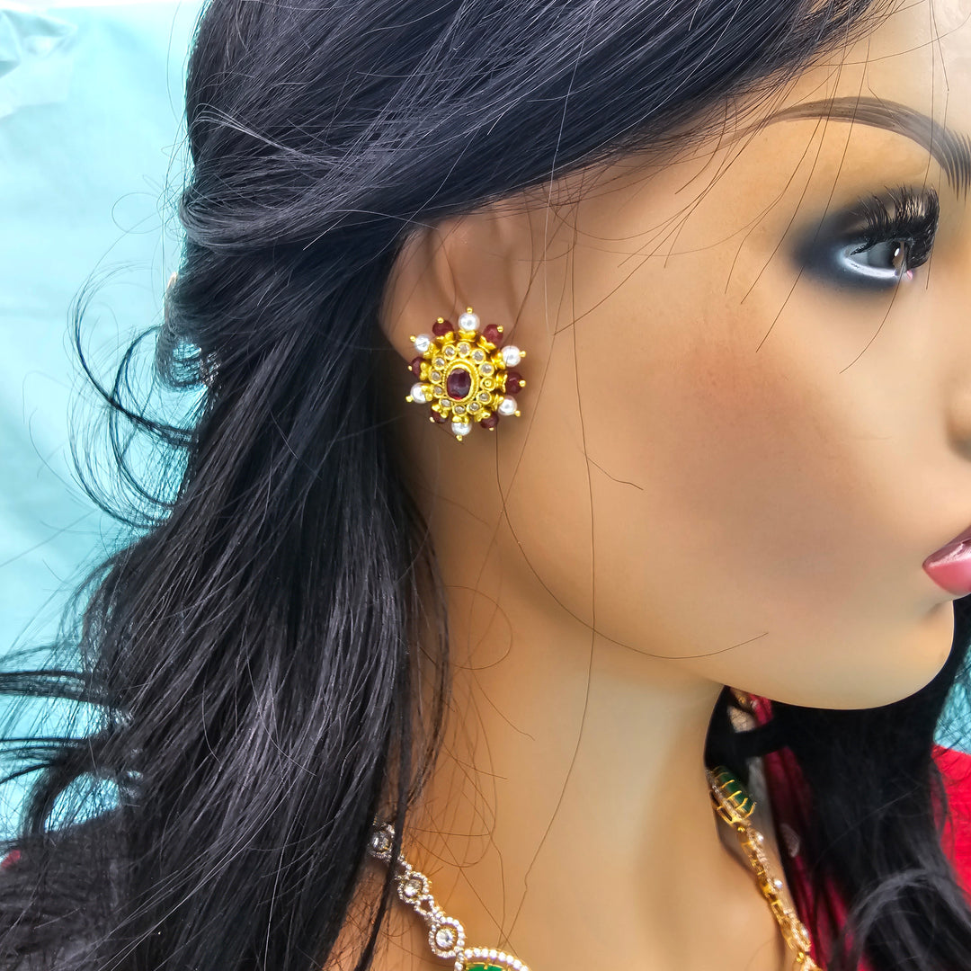 Silver Ruby Studs