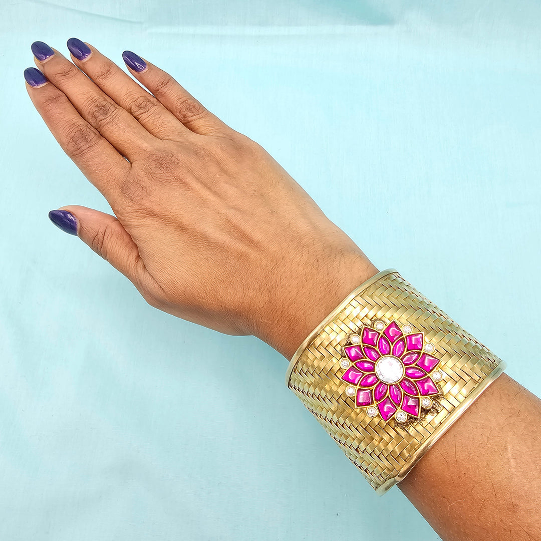 Silver Kundan Bracelet