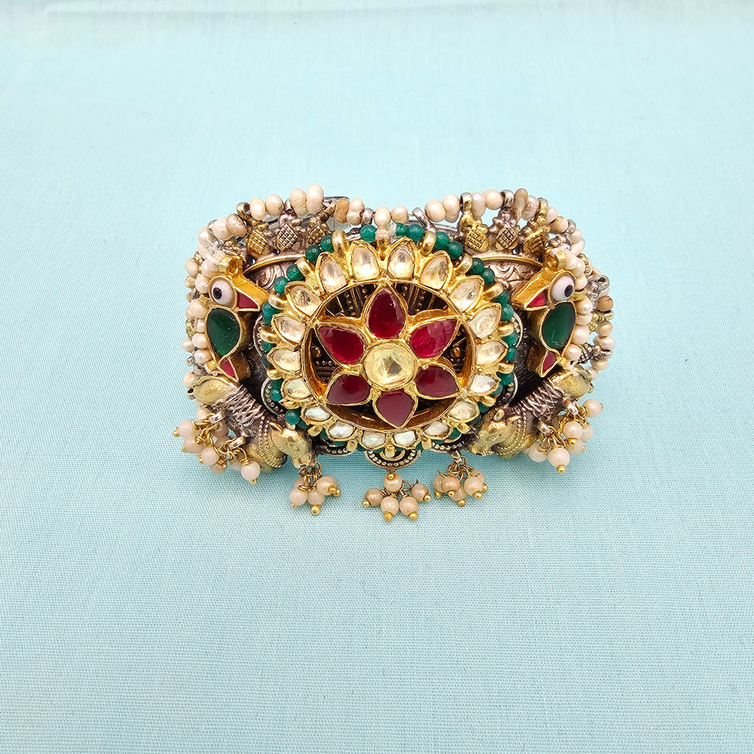 Dual tone  Kundan Bracelet