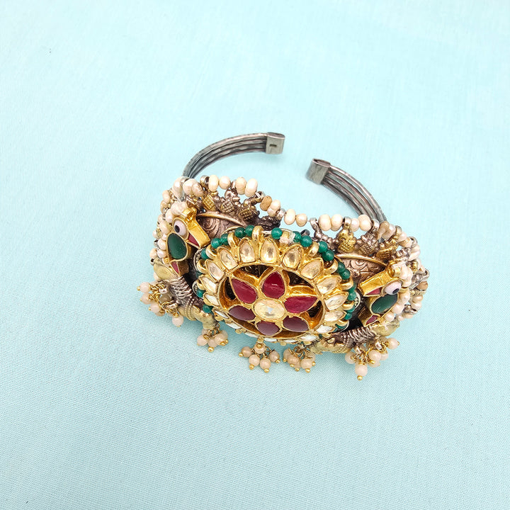 Dual tone  Kundan Bracelet