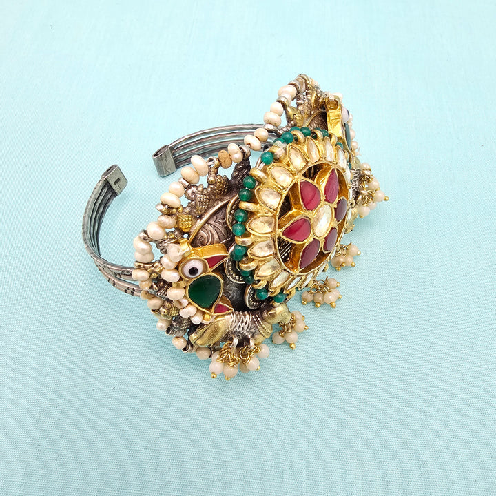 Dual tone  Kundan Bracelet