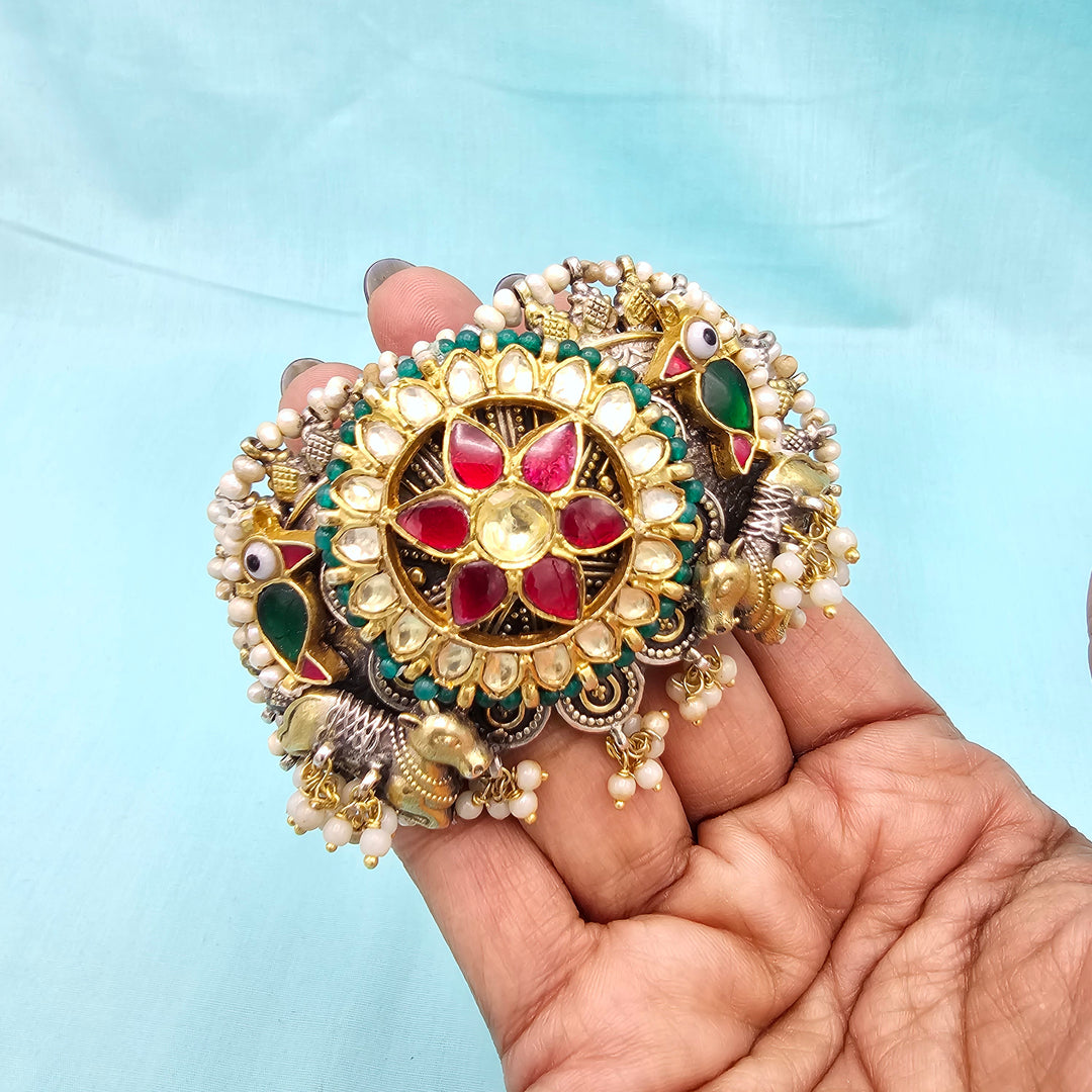 Dual tone  Kundan Bracelet