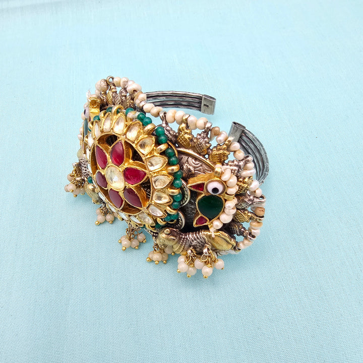 Dual tone  Kundan Bracelet