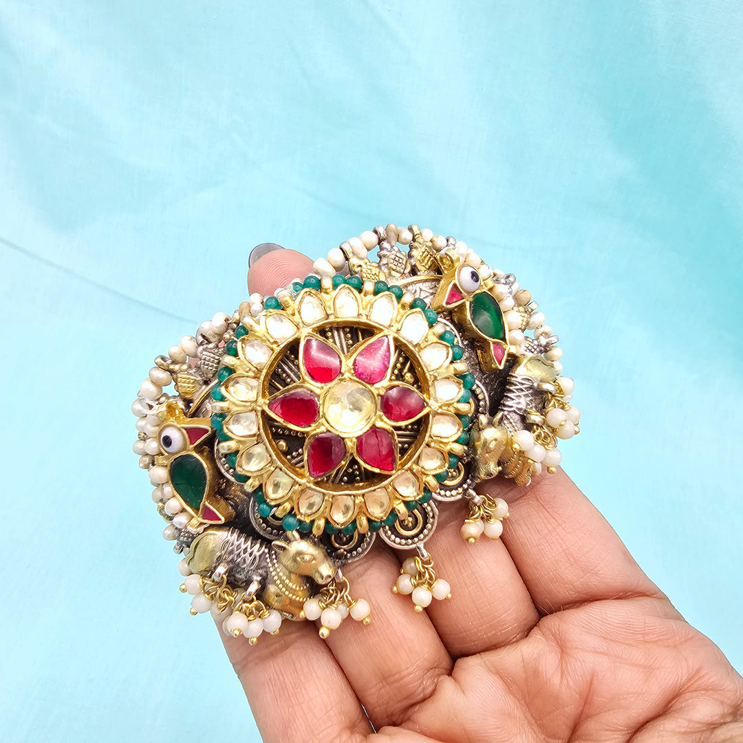 Dual tone  Kundan Bracelet