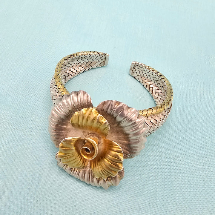 Rose Dual Tone Bracelet