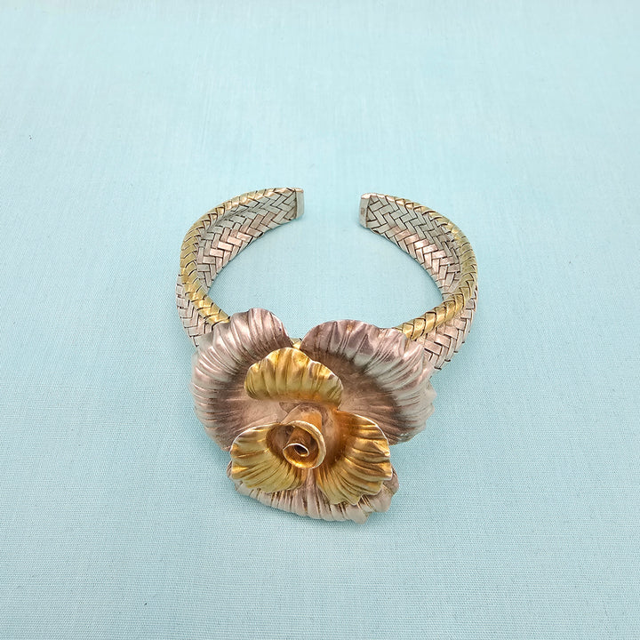 Rose Dual Tone Bracelet