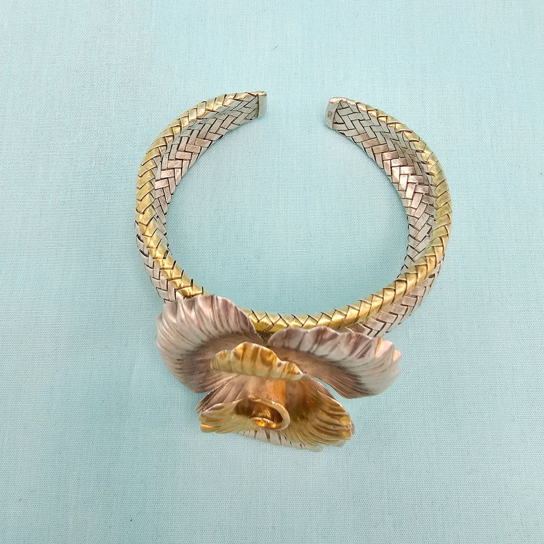 Rose Dual Tone Bracelet
