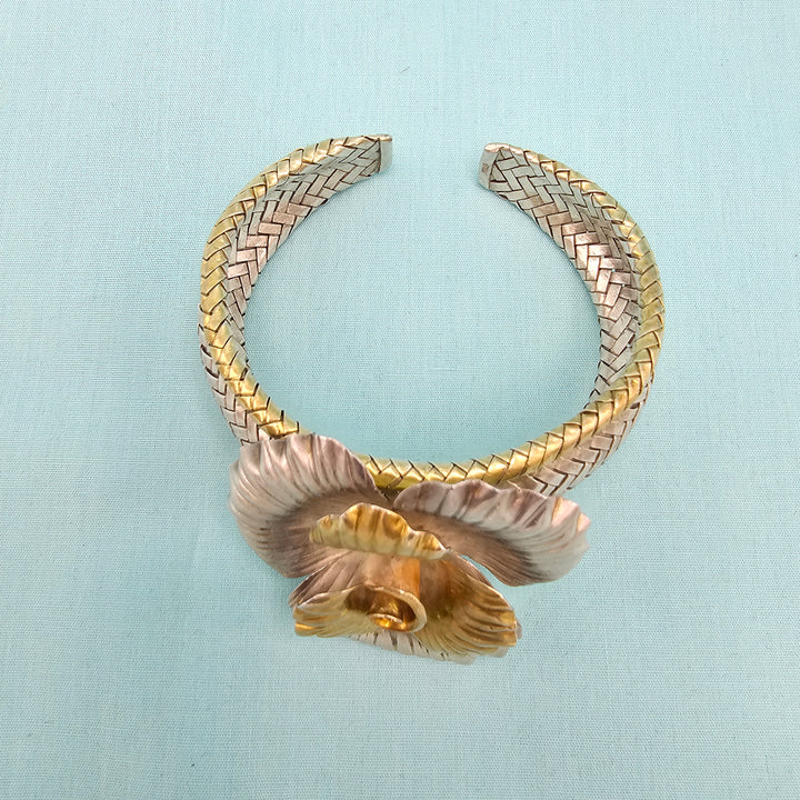 Rose Dual Tone Bracelet