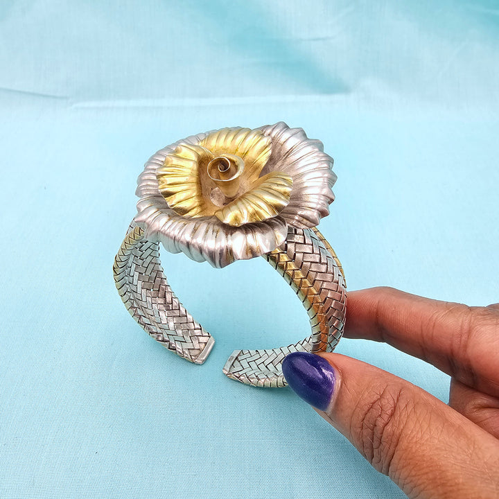 Rose Dual Tone Bracelet