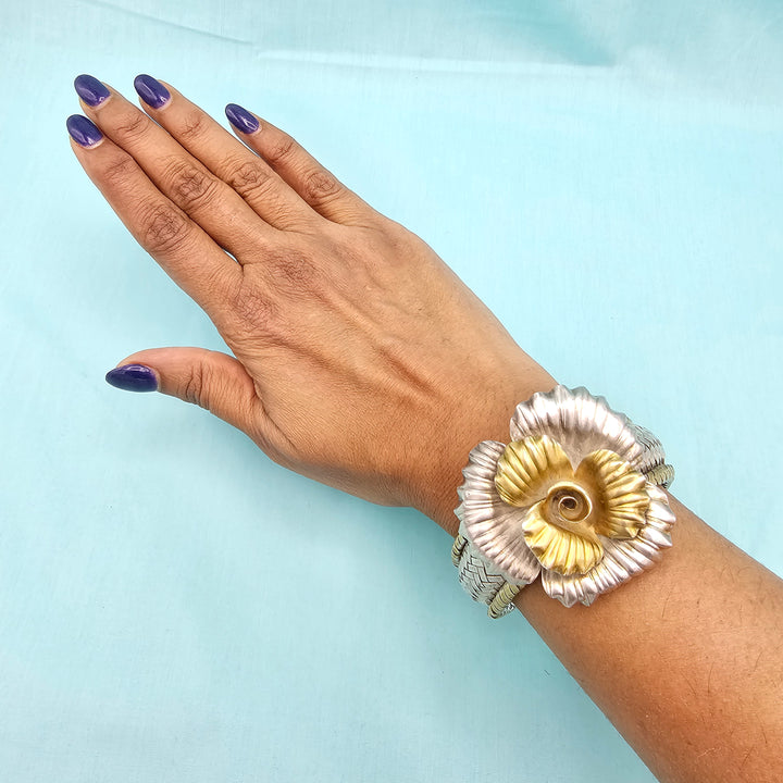 Rose Dual Tone Bracelet