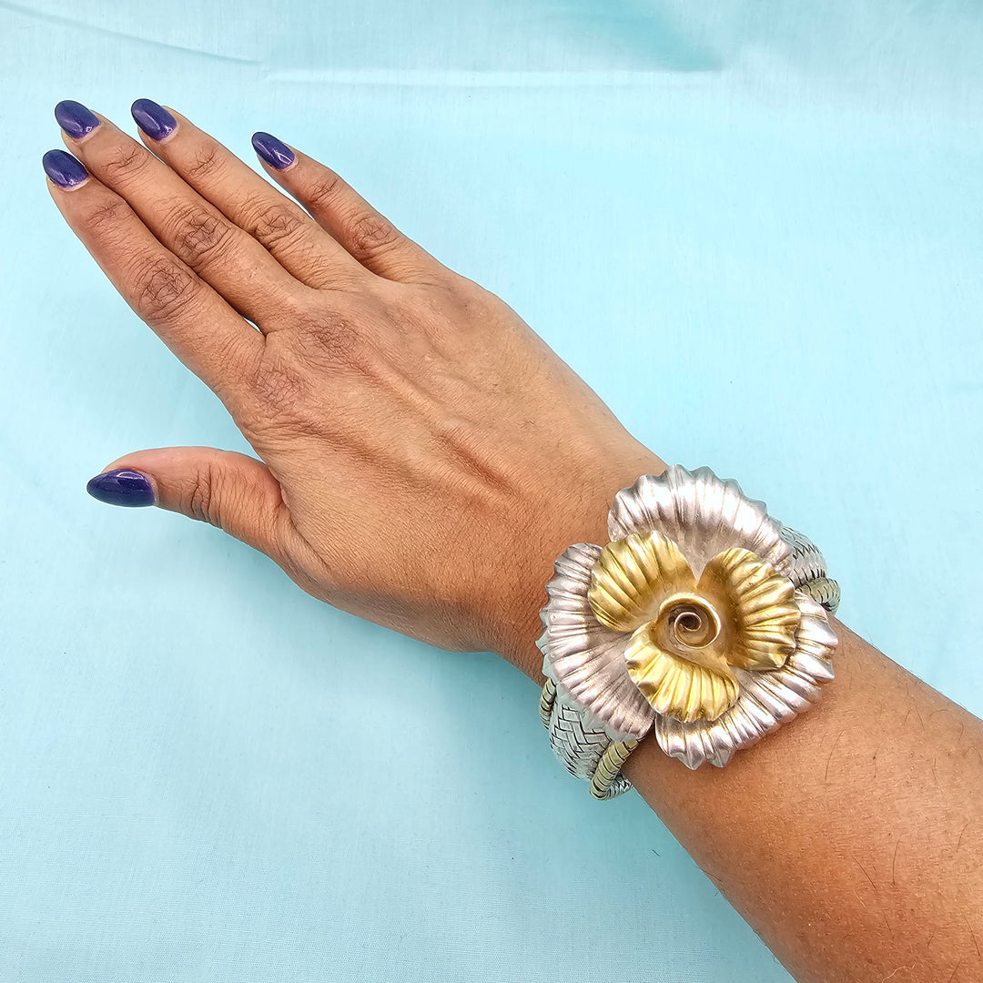 Rose Dual Tone Bracelet