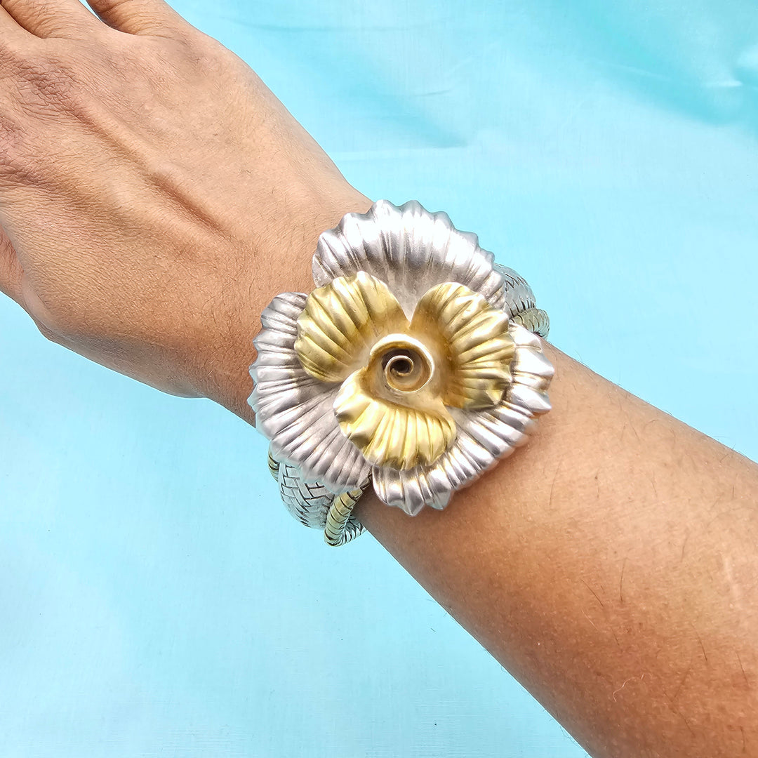 Rose Dual Tone Bracelet